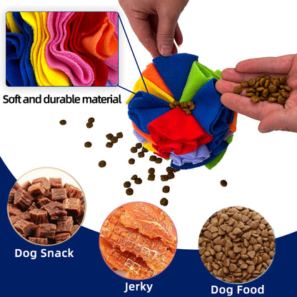 Pet Sniffing Toy Ball Molars Colorful Ball - back view - PET'S FUN | dog accessories