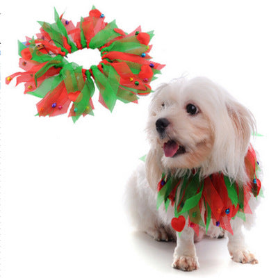 Pet christmas hat bib - front view - PET'S FUN | pet toy