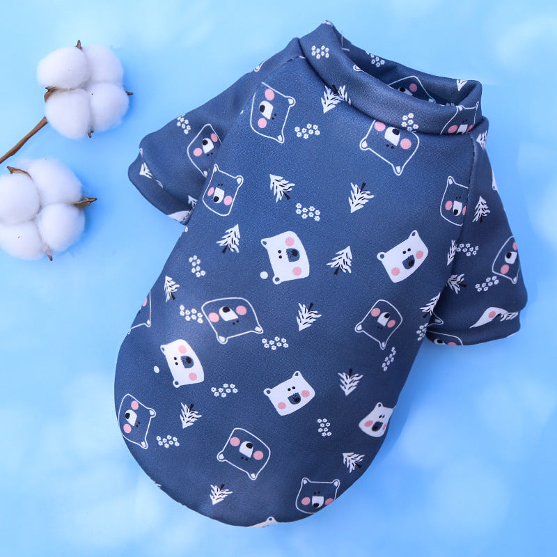 Printed Cartoon Pet Clothes Plus Velvet - front view - PET'S FUN | pet toy