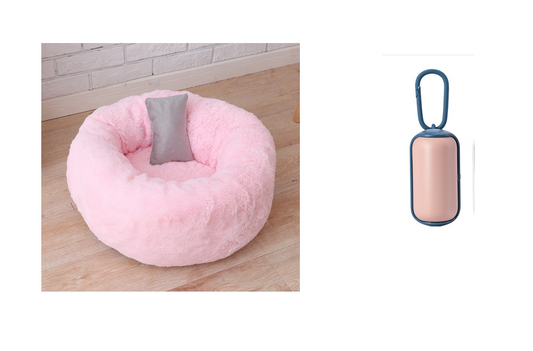 Pet Bed and Blanket Set Soft Warm Plush for Dogs Cats