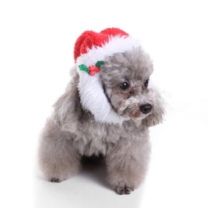 Pet christmas hat bib - lifestyle view - PET'S FUN | pet bed