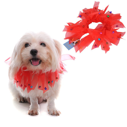 Pet christmas hat bib - side view - PET'S FUN | cozy pet bed