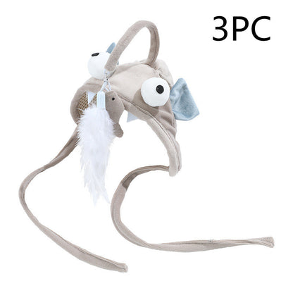 New Head Wearing Feather Funny Cat Stick Funny Cat Toy Stick Gr | PET'S FUN