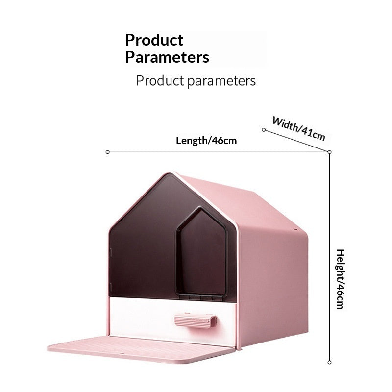 Drawer-style Fully Enclosed Cat Litter Box - detail view - PET'S FUN | cat bed