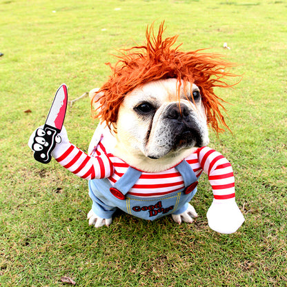 Halloween Pet Costume Pet Dog Funny Clothes Adjustable - side view - PET'S FUN | interactive dog toy