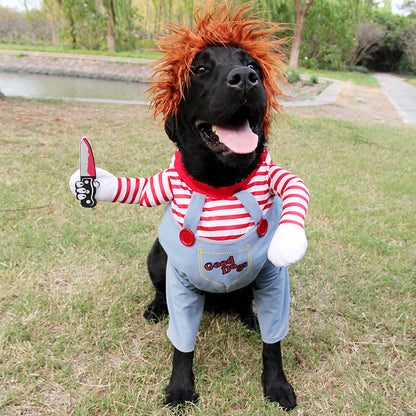 Halloween Pet Costume Pet Dog Funny Clothes Adjustable - front view - PET'S FUN | dog bed