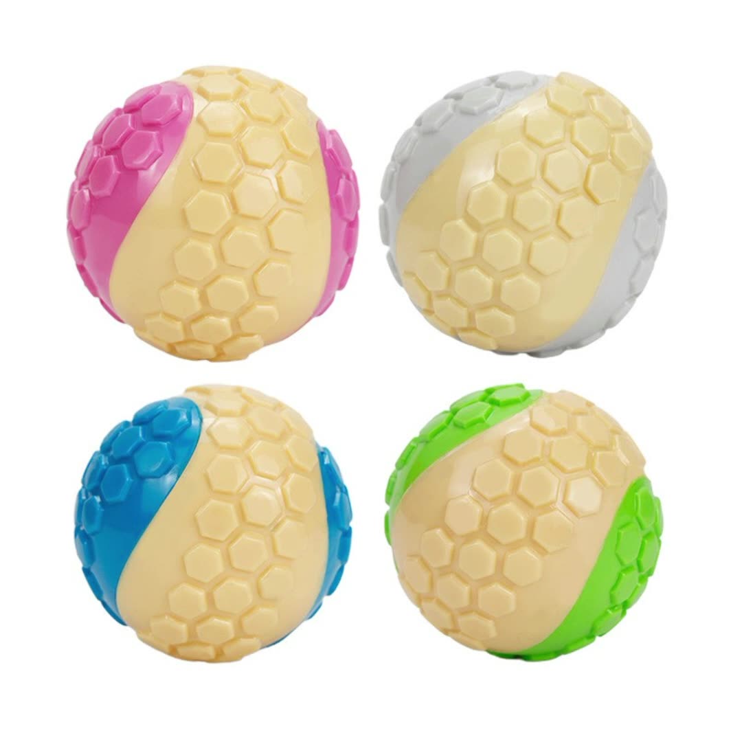 New Trp Ball Toy Plaid Molar Bite-resistant Dog Toy - side view - PET'S FUN | dog entertainment