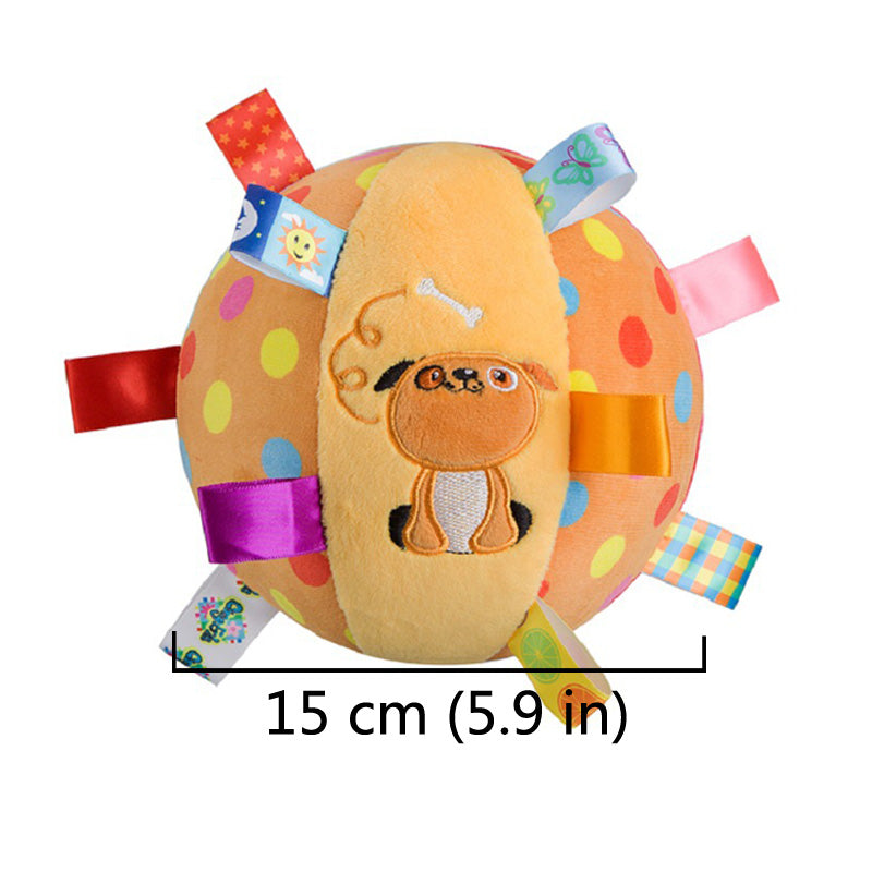 Plush Dog Sound Ringing Ball, Interactive Pet Toy, - back view - PET'S FUN | dog accessories