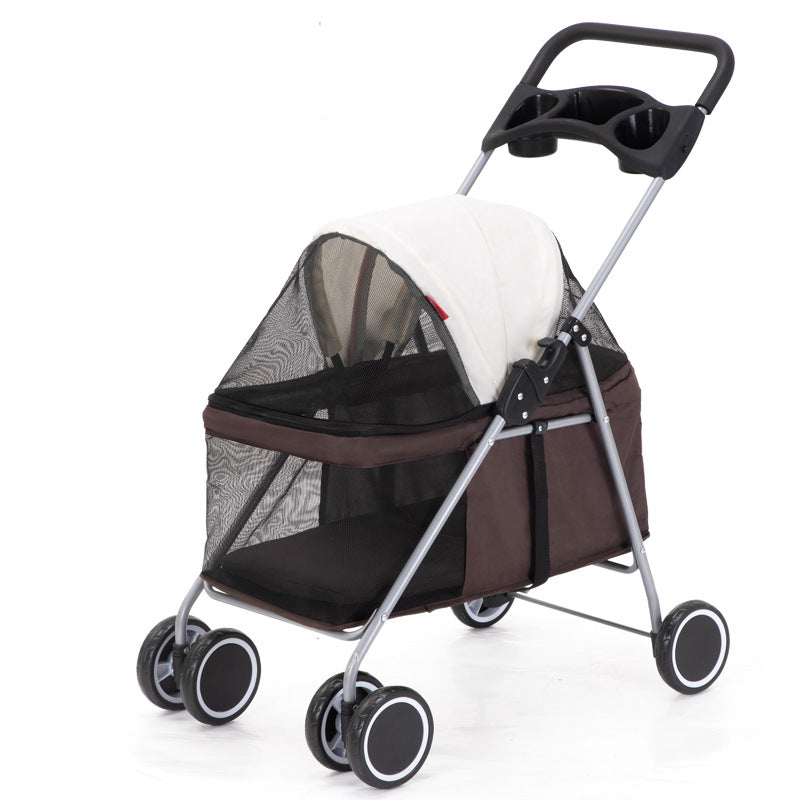 Pet Stroller Lightweight Folding Pet Cat Dog Rabbit - lifestyle view - PET'S FUN | interactive pet toy