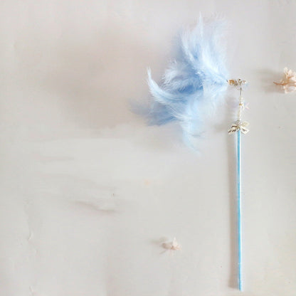 Funny Cat Stick Bell Feather Tassel Fur Ball - detail view - PET'S FUN | cat entertainment