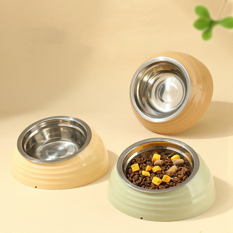 Pet Bowl Stainless Steel Cat Bowl Feeder - front view - PET'S FUN | cat toy