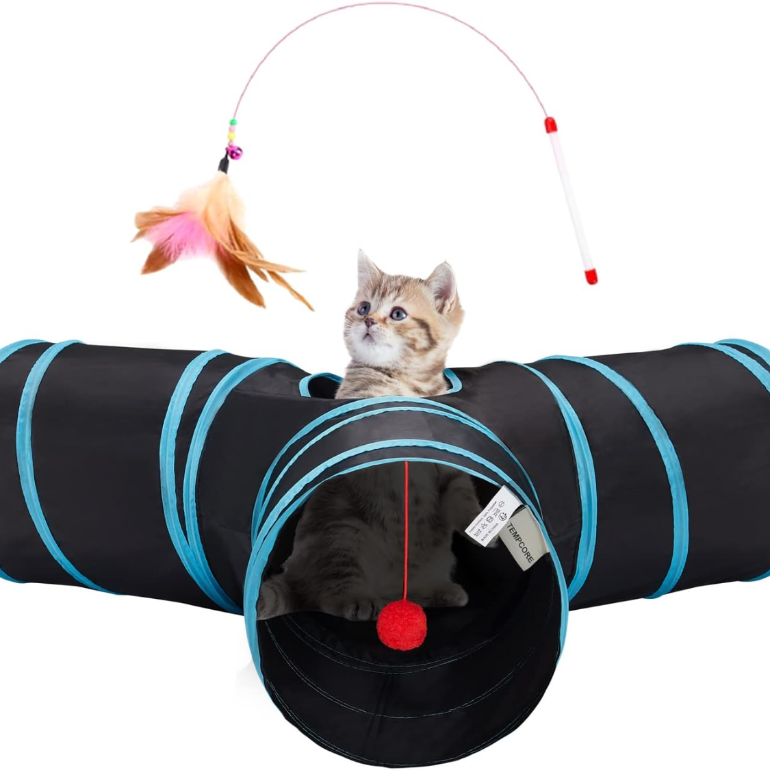 Cat Tunnel Toy 3-Way Collapsible Interactive Pet Tube
