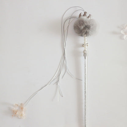 Funny Cat Stick Bell Feather Tassel Fur Ball - front view - PET'S FUN | interactive cat toy