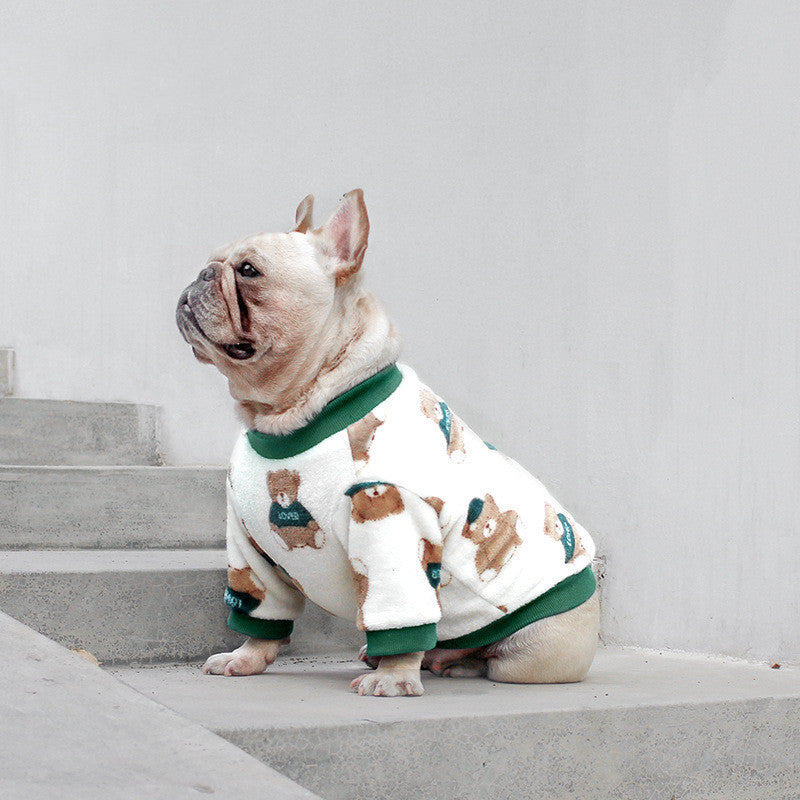 French Clothes Dog Pajamas Winter Clothes - front view - PET'S FUN | dog toy