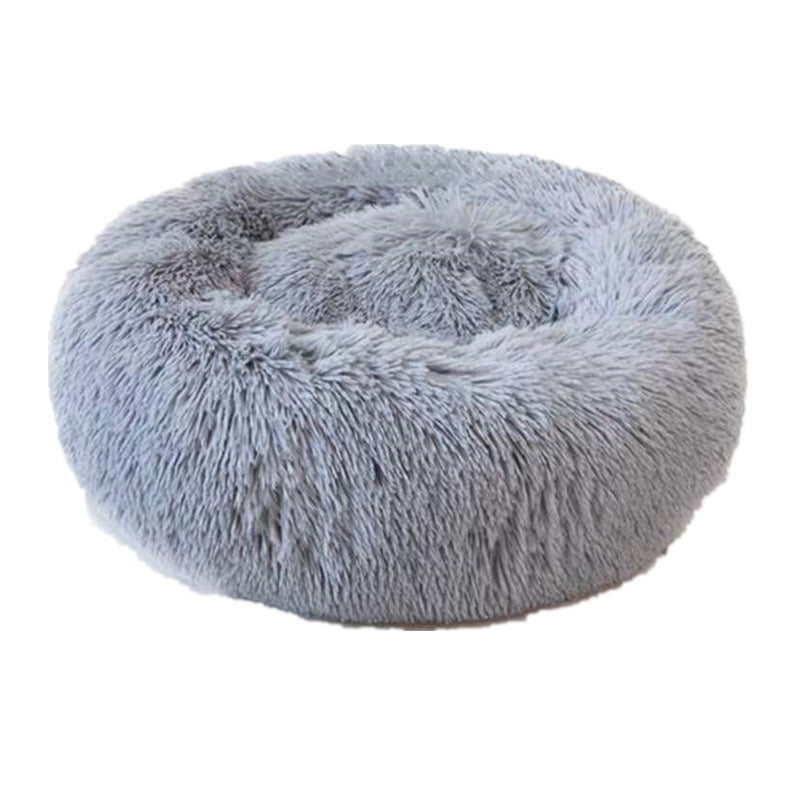Washable Round Plush Kennel - angle view - PET'S FUN | dog supplies