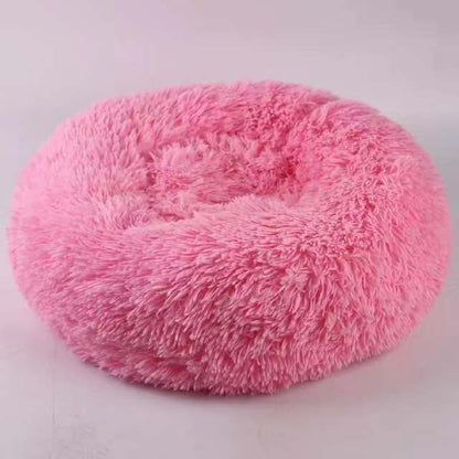 Washable Round Plush Kennel - front view - PET'S FUN | dog accessories