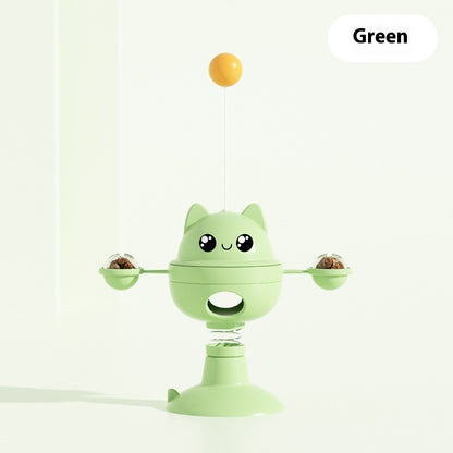 Pet Suction Cup Rotatable Food Leakage Cat Toy - side view - PET'S FUN | interactive cat toy