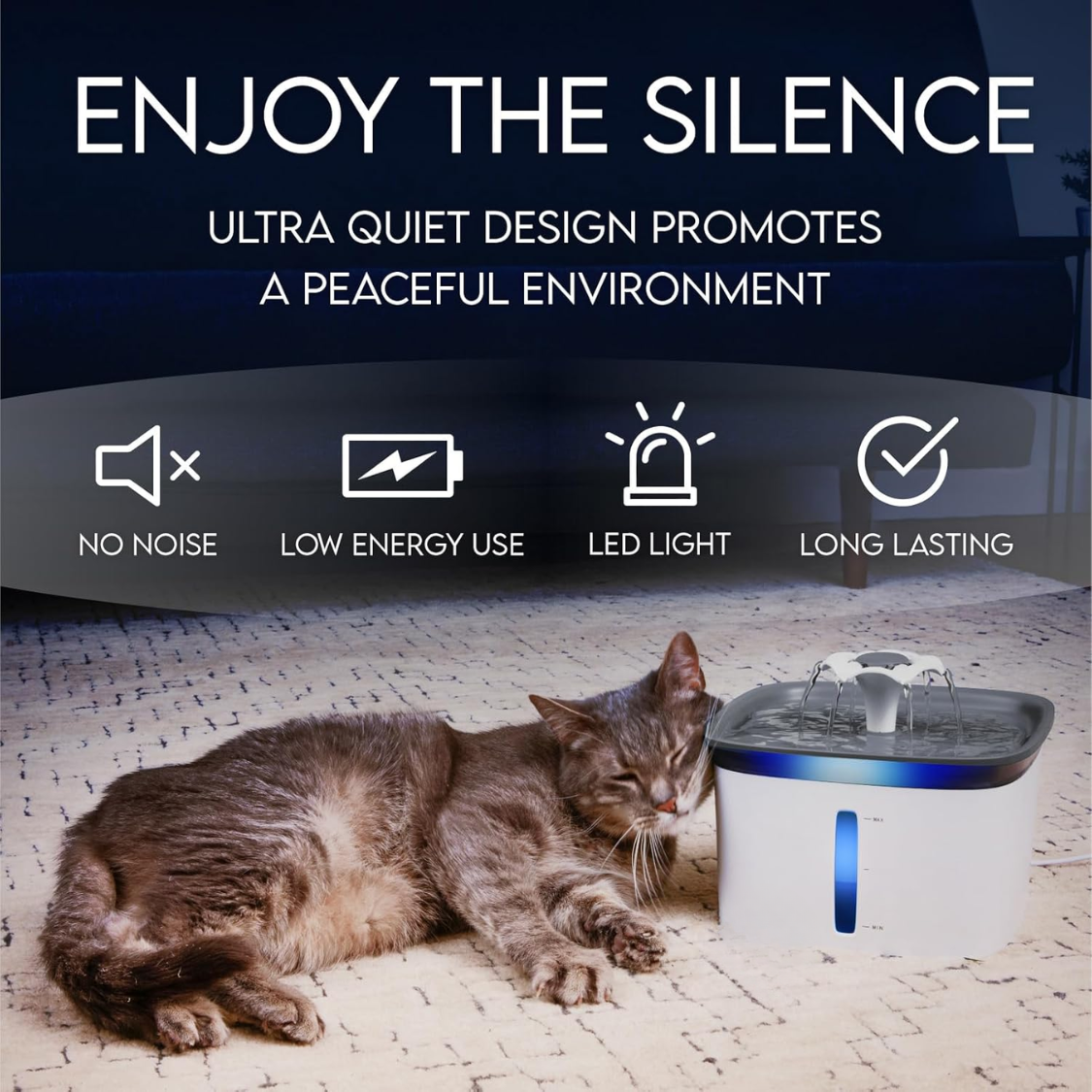 95oz Pet Water Fountain Automatic Dog Cat Dispenser