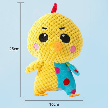 Sound Plush Pets Dog Toy with Molars - back view - PET'S FUN | interactive dog toy