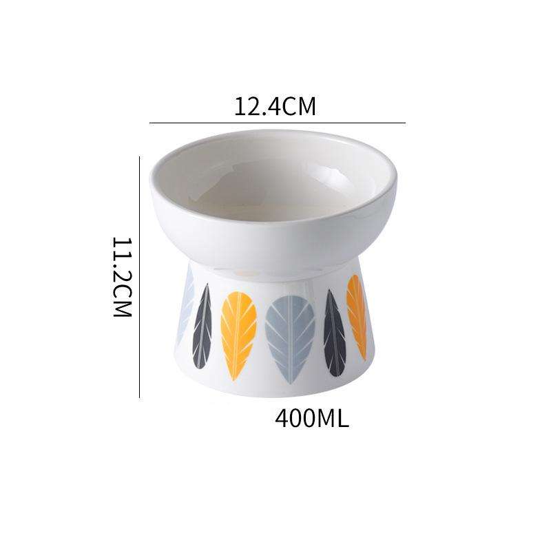 Ceramic Non Slip Elevated Pet Cat Dog Food Bowl - lifestyle view - PET'S FUN | pet play