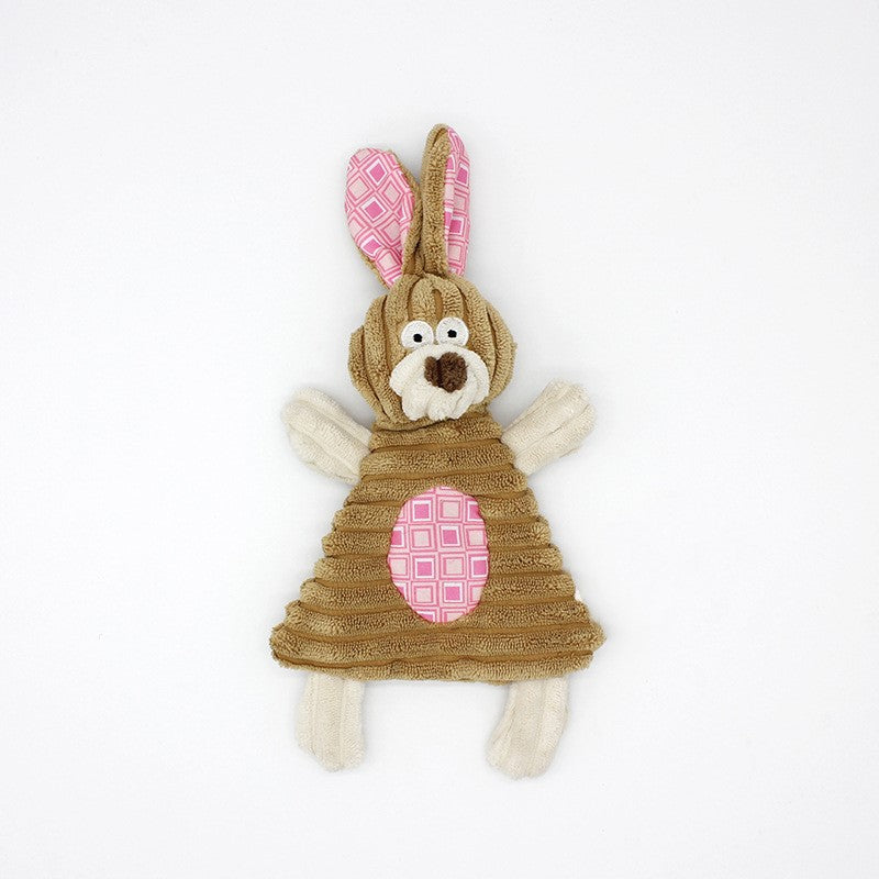 Pet Toy Donkey Shape Corduroy Chew Toy for - front view - PET'S FUN | dog play