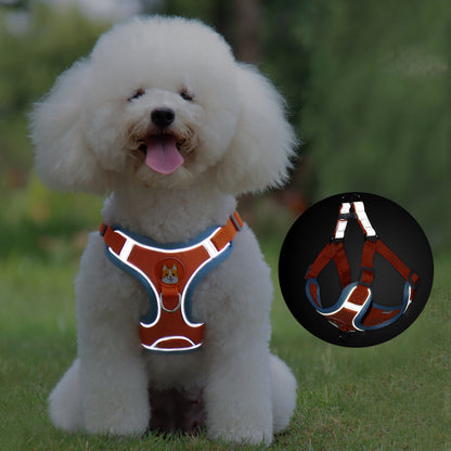 New Dog Leash And Harness Set Pet Dog Harness And - back view - PET'S FUN | pet accessories