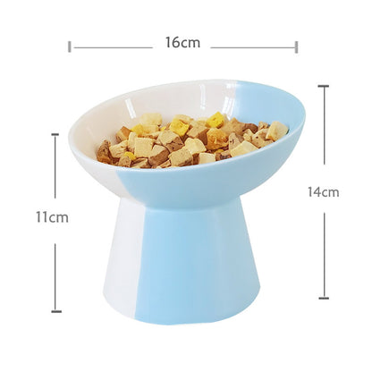 Ceramic Pet Slant Mouth Dog And Cat Food Bowl Set - back view - PET'S FUN | pet play