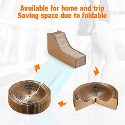 Collapsible Cat Scratcher Lounge Bed Cardboard Cat Bed - back view - PET'S FUN | cat accessories