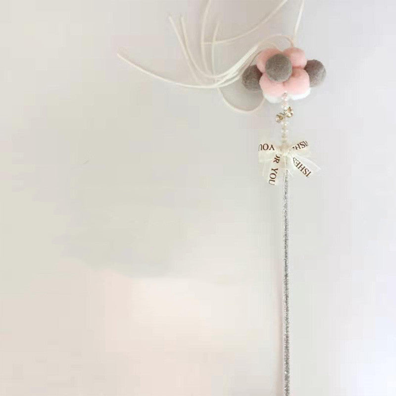Funny Cat Stick Bell Feather Tassel Fur Ball - detail view - PET'S FUN | cat toy