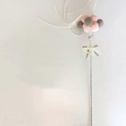 Funny Cat Stick Bell Feather Tassel Fur Ball - detail view - PET'S FUN | cat toy