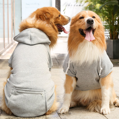 Fashion Pet Dog Simple Zipper Pocket Sweater - back view - PET'S FUN | dog accessories