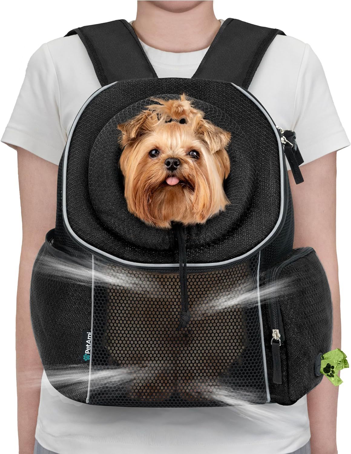 Pet Dog Carrier Bag Carrier For Dogs Backpack Portable - side view - PET'S FUN | interactive dog toy
