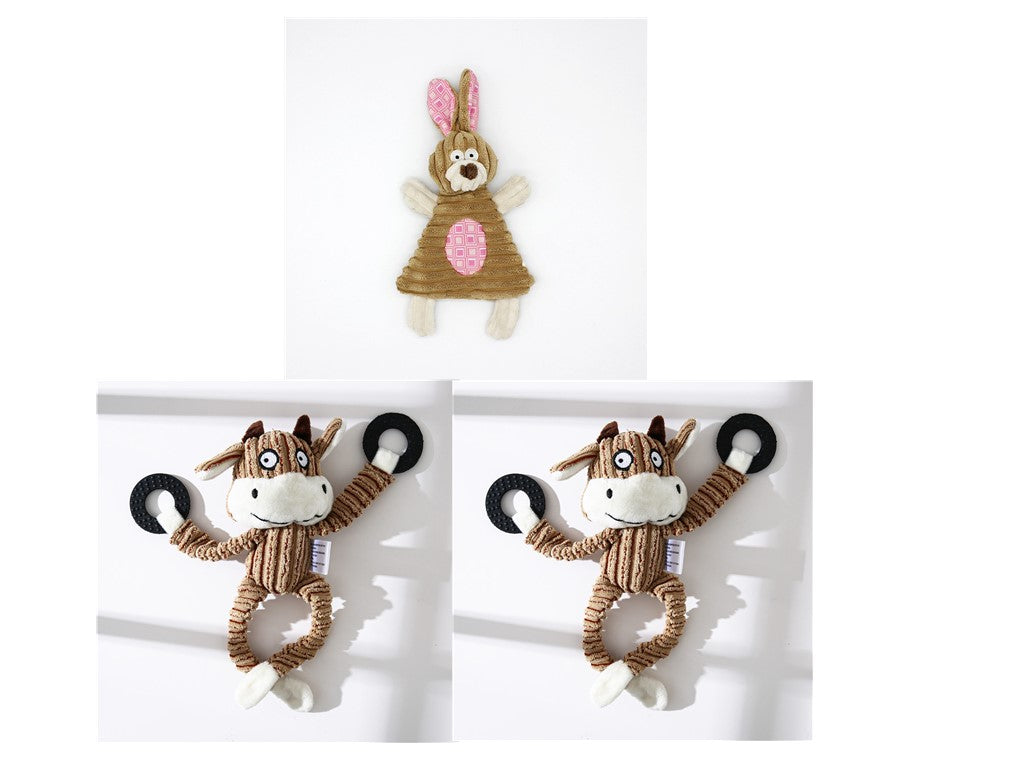 Pet Toy Donkey Shape Corduroy Chew Toy for Dogs Puppy Squeaker | PET'S FUN
