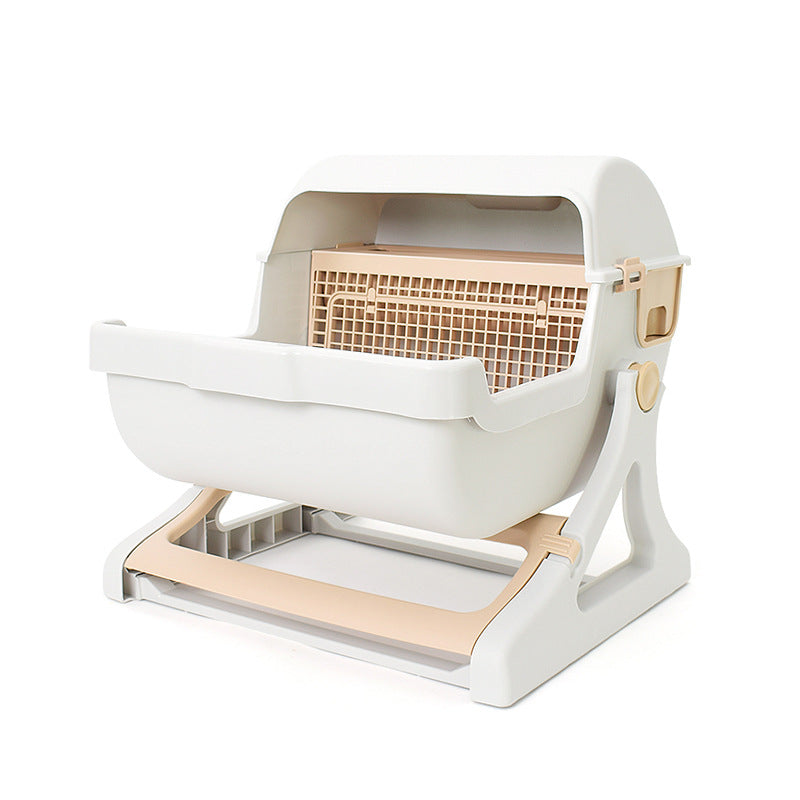 Cat toilet pet toilet semi-enclosed litter box - detail view - PET'S FUN | cat toy