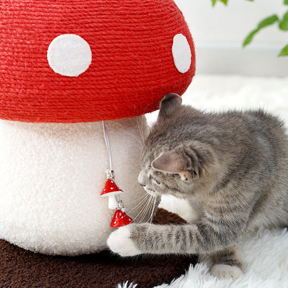 Red Mushroom Cat Climbing Frame - back view - PET'S FUN | cat accessories