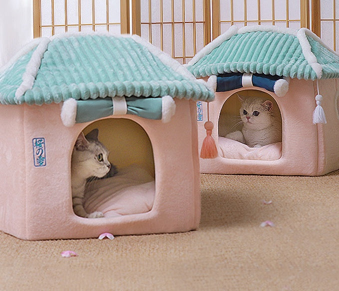 Cat House Removable And Washable Cat Bed Pet Supplies - back view - PET'S FUN | cat accessories