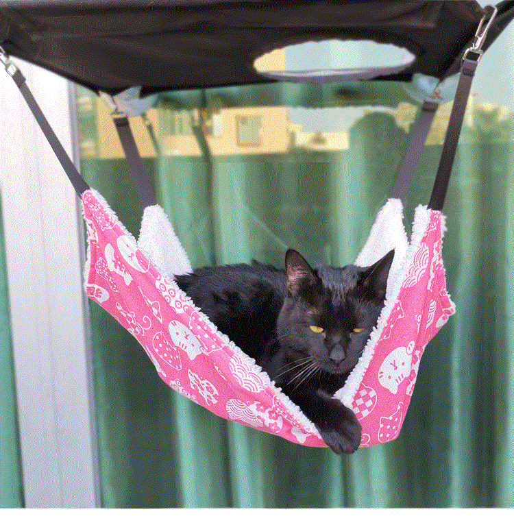 Breathable Fleece Hook Pet Hammock Supplies - side view - PET'S FUN | pet supplies