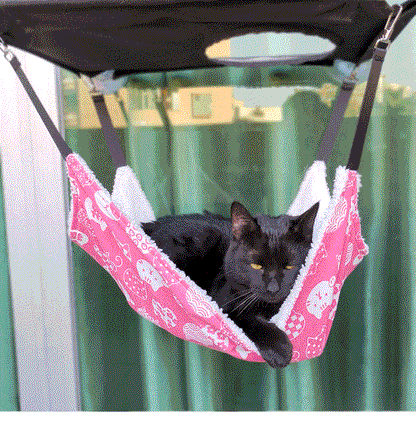 Breathable Fleece Hook Pet Hammock Supplies - side view - PET'S FUN | pet supplies