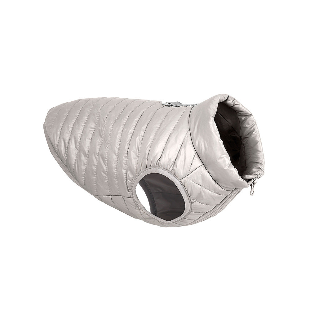 Autumn Winter Full Nylon Zipper Puppy Jacket - angle view - PET'S FUN | dog supplies
