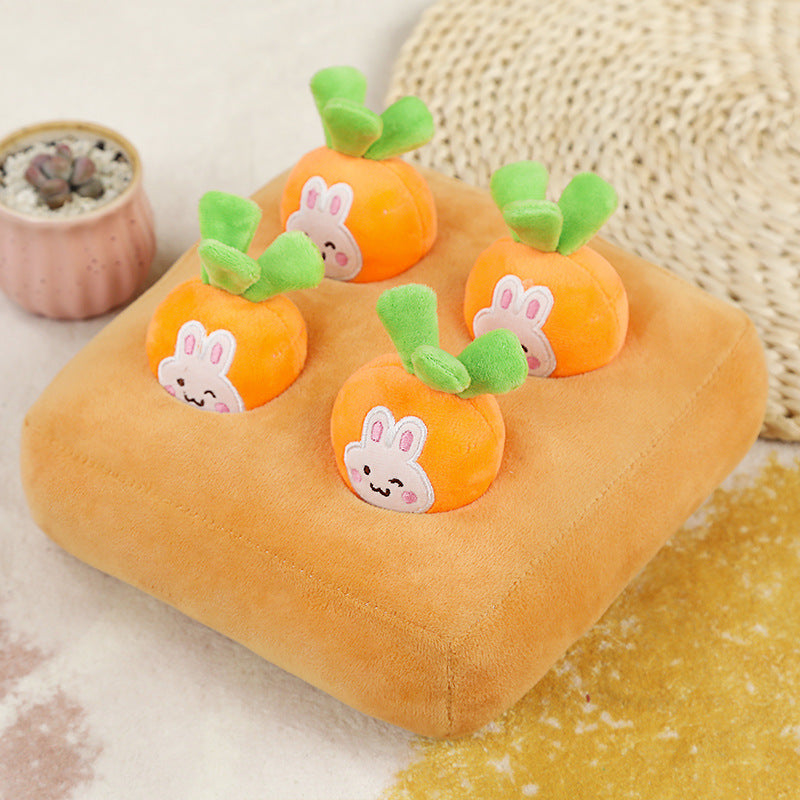 Pet Pull Radish Chick Gopher Hide and Seek - angle view - PET'S FUN | pet toy