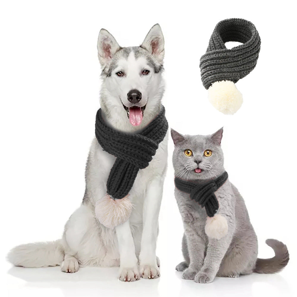 Pet christmas wool scarf - back view - PET'S FUN | pet accessories