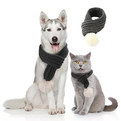 Pet christmas wool scarf - back view - PET'S FUN | pet accessories