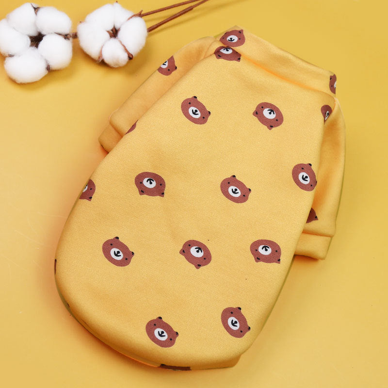 Printed Cartoon Pet Clothes Plus Velvet - back view - PET'S FUN | pet entertainment