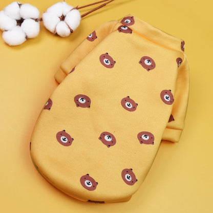 Printed Cartoon Pet Clothes Plus Velvet - back view - PET'S FUN | pet entertainment