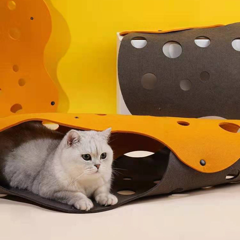 Shape-shifting Cat Nest Rolling Ground Totoro Tunnel - back view - PET'S FUN | cat accessories