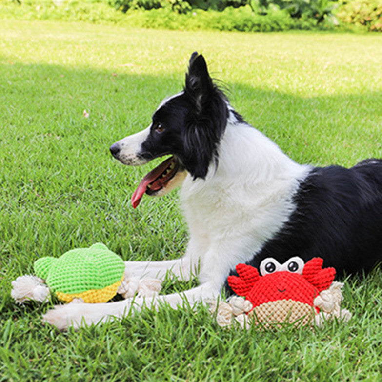 Interactive Dog Chewing Rope Tug of War Pet Plush Toy - front view - PET'S FUN | dog toy