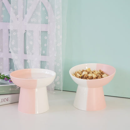 Ceramic Pet Slant Mouth Dog And Cat Food Bowl Set - side view - PET'S FUN | pet entertainment