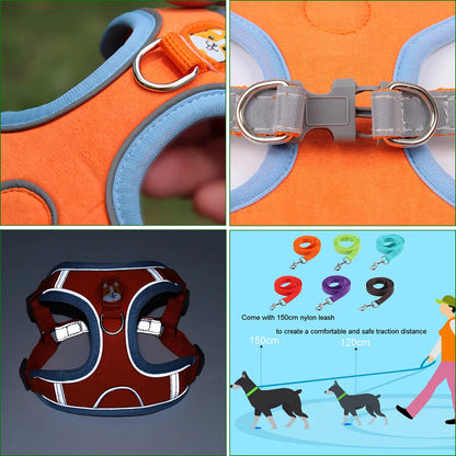 New Dog Leash And Harness Set Pet Dog Harness And - side view - PET'S FUN | pet entertainment