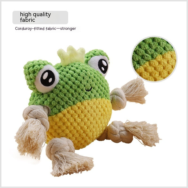 Interactive Dog Chewing Rope Tug of War Pet Plush Toy - side view - PET'S FUN | dog supplies