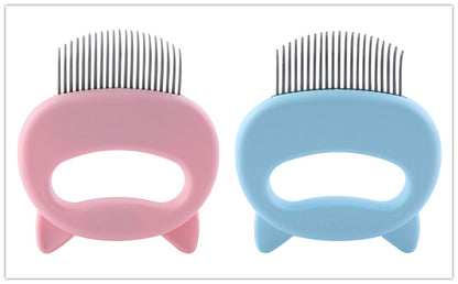 Pet Hair Removal Massaging Shell Comb - side view - PET'S FUN | pet play